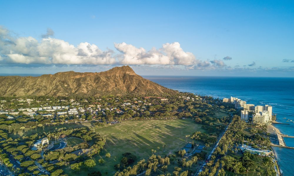 Aerial,Drone,Shot,View,Of,Kapiolani,Park,In,Honolulu,In